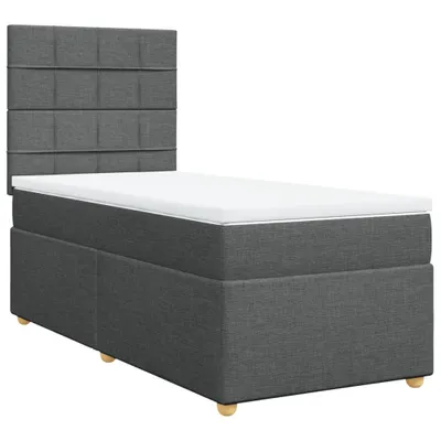 Produktbild von vidaXL Boxspringbett mit Matratze Dunkelgrau 90x200 cm Stoff
