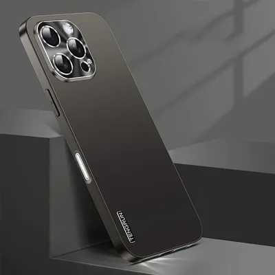 Immagine prodotto di Per Apple iPhone 16 Pro Custodia per cellulare in metallo con finitura opaca raffinata, colore nero