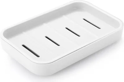Immagine prodotto di Portasapone per il bagno - Portasciugamani con scarico - 1 pezzo - Bianco