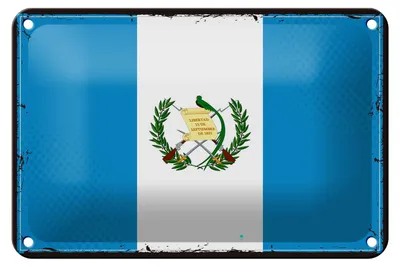 Produktbild von Blechschild Flagge Guatemalas 18x12cm Retro Flag Guatemala Dekoration