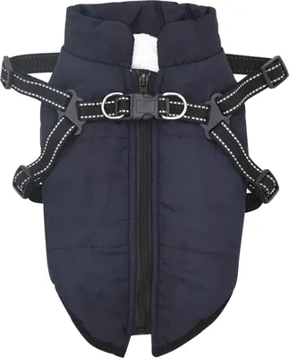 Produktbild von vidaXL Hundemantel Marineblau L40 Fleece und Polyester
