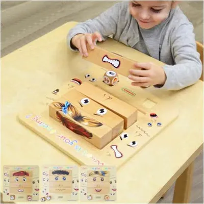 Zdjęcie produktu dla MASTERKIDZ Nauka Emocji Gra Drewniana Montessori