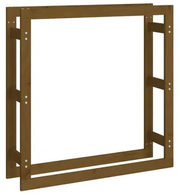 Produktbild von Kaminholzregal Brennholzregal Feuerholzregal Kaminholzablage für Feuerholz mit Holzlagerung für Innen und Außen Höhe 100 cm Tiefe 25 cm Honigbraun 80 x 25 x 100 cm