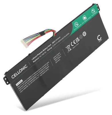 Produktbild von CELLONIC 1x Akku für Notebook Kompatibel mit Acer Aspire 5 A515-55G, Kompatibel mit Packard Bell EasyNote LG71-BM, Kompatibel mit Acer Chromebook 13 CB5-311, AC14B8K - (3600mAh, 11.4V)