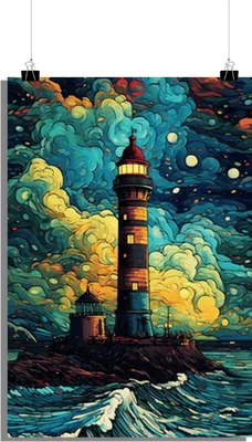 Produktbild von Vuurtoren Poster - Stilvolles Poster - Kunstposter Poster - 51x71cm - Perfekt zum Einrahmen