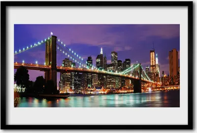 Produktbild von Bild 60x40 MDF-Rahmen Wandkunst Bridge City Architektur