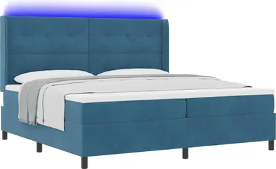 Immagine prodotto di Letto a molle con materasso con led Blu 200 x 200 cm Velluto