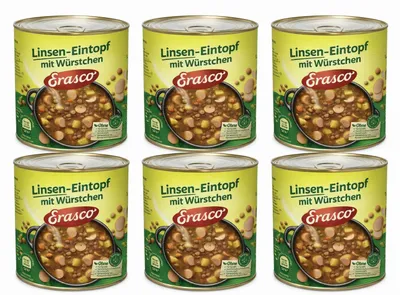 Produktbild von Erasco Linseneintopf mit Würstchen 6 x 800g