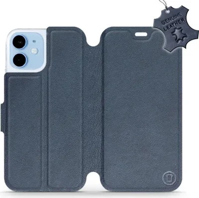 Produktbild von Echtleder Handyhülle für iPhone 12 Mini, Mobiwear Leather, Dunkelblau