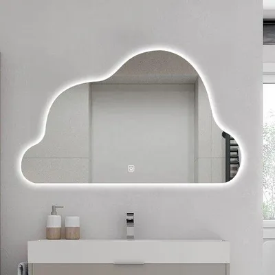 Produktbild von FENOMÉ Valencia “Wolk” Badspiegel – LED‑Beleuchtung & Spiegelheizung – 100 cm Breite