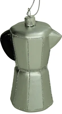 Produktbild von Christbaumschmuck Glas 10,7m Espressokanne Figur Silber
