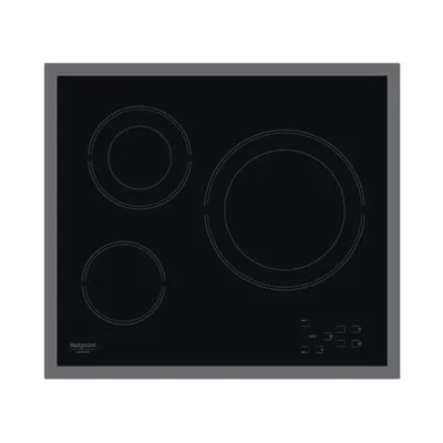 Obrázek produktu pro Vestavná sklokeramická varná deska Hotpoint-Ariston HR 603X/1, dotykové ovládání, zámek ovládání, 4500 W, 9 stupňů výkonu, 3 varné zóny, černá barva