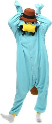 Immagine prodotto di Pigiama intero a forma di kigurumi, motivo "Pepe Pan Dziobak", costume cosplay, taglie 146-159 cm