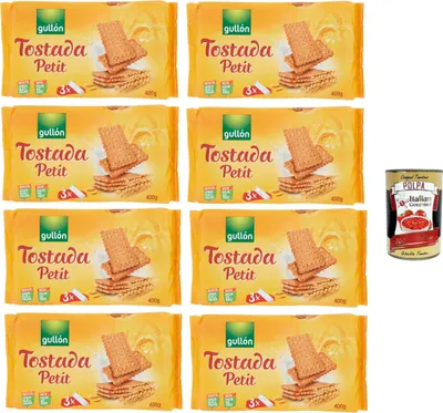 Produktbild von Gullon Biscotti Tostada Petit Tostada Petit Kekse 8x400gr + Italian Gourmet polpa 400g