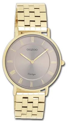 Imagen del producto de Oozoo, reloj de pulsera analógico de cuarzo, serie Vintage, con correa dorada, modelo D3UOC20370