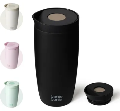 Produktbild von Thermobecher 500ml To Go Edelstahl doppelwandig auslaufsicher Quick-Press-Verschluss Schwarz