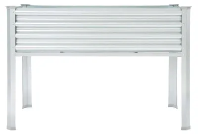 Obrázek produktu pro Vyvýšený záhon na nohou - Kovový květináč - 120x60x80 cm - Nosnost 60–80 kg - Nerezová ocel, vhodný na balkon, terasu nebo do zahrady - Stříbrná barva