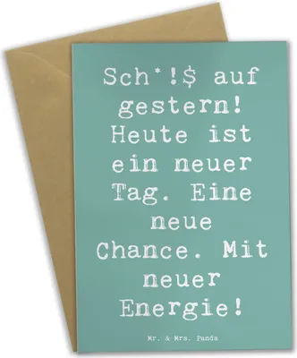 Produktbild von Mr. & Mrs. Panda Grußkarte Spruch Selbstzweifel Neuanfang - Meeresbrise - Geschenk, persönliche Weiterentwicklung, Zitat, Grußkarten, weihnachtskarten, Gefühl, Motivation
