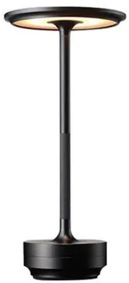 Zdjęcie produktu dla Lampa stołowa LED z akumulatorem – z regulacją jasności – nowoczesny design – wodoodporna – 28,5 cm – idealna do salonu, sypialni i na zewnątrz – czarna