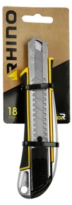 Image de Rhino 60482, couteau de découpe de 18 mm pour matériaux Cran 2, avec chargeur, diamètre 18 mm, manche ergonomique