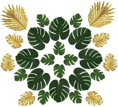 Produktbild von Kunstblätter Palme tropisch grün 26 Stück Dekoration