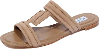 Produktbild von G5254 ciabatta donna TOD'S light brown nabuk leather sandals woman