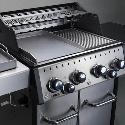 Immagine prodotto di Scaldino in acciaio inox multistazione per Broil King Baron / Regal / Imperial / Crown 490 e 690 | con supporto per bacchette | spessore 3 mm