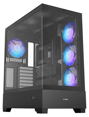 Produktbild von FSP M370-BA Gehäuse Midi Tower mITX, mATX, ATX (BTF) Schwarz ARGB, Midi Tower, PC, Schwarz, ATX, Micro-ITX, Mini-ITX, BTF, SPCC, Glas, Taschenlüfter