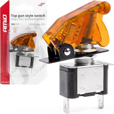 Immagine prodotto di Interruttore on/off con illuminazione arancione Top Gun AMIO-03094 12V/24V 20A