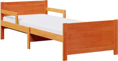 Zdjęcie produktu dla Łóżko Drewniane 80x200 Brązowe z Materacem Jednoosobowe do Sypialni