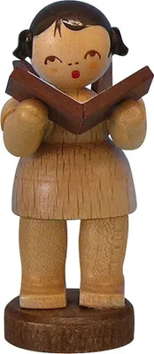 Produktbild von Engel mit Buch- natur - stehend (6cm) von Kunstgewerbe Uhlig