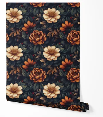 Produktbild von Selbstklebende Tapete Möbelfolie Blumen Dunkel Floral Tapete Vintage Elegant Wohnzimmer Schlafzimmer Flur Modern Abwaschbar 2,5m x 0,5m