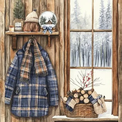 Produktbild von 20 Servietten Winter Lodge - Drinnen in der Winterhütte 33x33cm