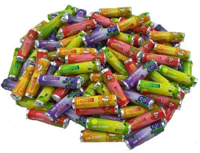 Produktbild von Traubenzucker Mix-Beutel Happy Fruits Röllchen (200x5,5g)- Traubenzucker Bonbons