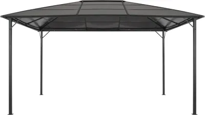 Obrázok produktu pre vidaXL Záhradný pavilón so strechou Hliník 4 × 3 × 2,6 m Čierna