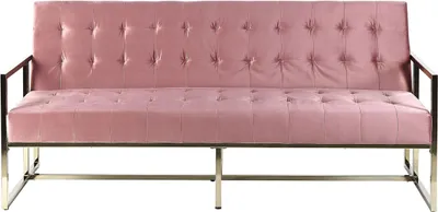 Produktbild von BELIANI Sofa Rosa Samtstoff Gestell in Gold 3-Sitzer Schlaffunktion Zeitgenössisch Wohnzimmer