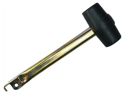 Produktbild von Zeltpflockhammer mit Heringzieher, Stahlfuß, Gummikopf, 32x10x5,5 cm, 490g