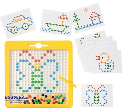 Zdjęcie produktu dla EDUPLAY 120618 Magnetyczna podkładka z szablonami, 31,5 x 31,5 x 2,3 cm, wielokolorowa