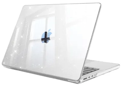 Produktbild von Fintie Hülle Kompatibel mit MacBook Pro 14 Zoll M5 M4 M3 M2 M1 Pro/Max (2026-2021) A3426 A3427 A3434 A3112 A3401 A3185 A2992 A2918, Schutzhülle Kompatibel mit MacBook Pro 14'', Transparent(Glitzer)