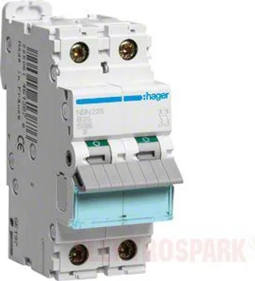 Produktbild von HAGER Leitungsschutzschalter 2 polig 10kA/15kA B-25A 2M