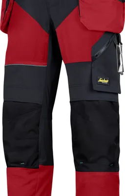 Produktbild von Snickers Workwear 6902 FlexiWork Arbeitshose+ mit Holstertaschen chillirot-schwarz Gr. 52