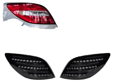 Immagine prodotto di Montaggio dei fanali posteriori, design a LED, compatibile con Mercedes-Benz Classe R W251 2005-2017, funzione di segnalazione dinamica, NERO, LED Classe R
