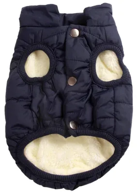 Immagine prodotto di Giacca calda per cani, foderata in pile, antivento, colore blu, taglia XXL