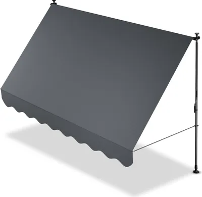 Produktbild von Juskys Klemmmarkise Kapstadt 300x120 cm - Höhenverstellbar, Montage ohne Bohren, wasserabweisende Beschichtung - Grau