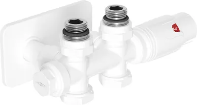 Obrázek produktu pro Mexen G00 termostatická sada úhlová/přímá s krytkou S, Duplex, DN50, bílý - W908-900-910-20