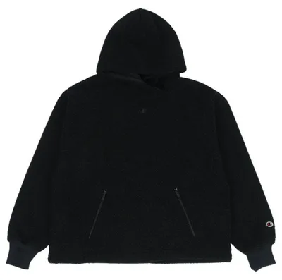 Produktbild von Champion - Kapuzenpullover für Damen, Ärmel mit Markenschriftzug PP9069 (L) (Schwarz)