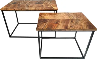 Produktbild von Mango Holz Tisch rechteckig - 2er Set  - Beistelltisch