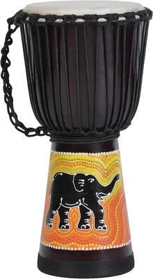 Productafbeelding van Professionele Djembe Trommel - Handtrommel Bongo - Muzikale Opvoeding - Handgemaakt Mahoniehout - 30cm Hoog - Afrika Stijl