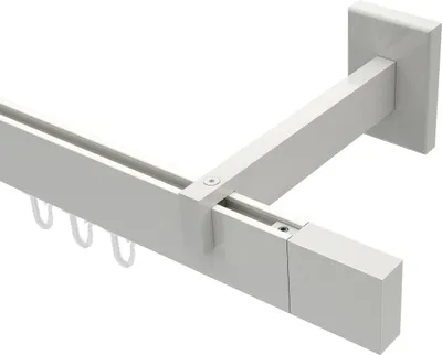Produktbild von Interdeco Innenlaufstange / Gardinenstange mit Innenlauf Weiß, Typ Smartline Lox (Quader), 14x35 mm 1-läufig, 180 cm