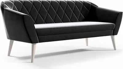 Obrázek produktu pro BETTSO Klasická 3místná pohovka Skandinávský design Dřevěné nohy Elegantní pohovka Čalouněná pohovka do obývacího pokoje VIVA 3 Black